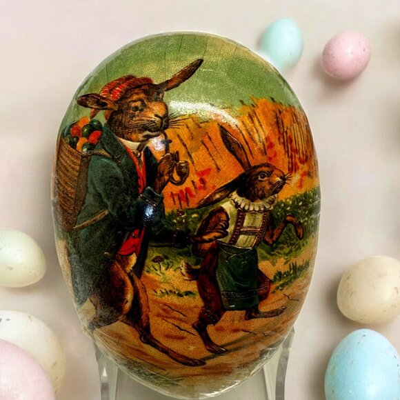 Vintage Paper Mache EASTER EGG Germany NEW Sealed - Picture 1 of 6